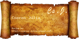 Cseres Júlia névjegykártya