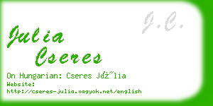 julia cseres business card